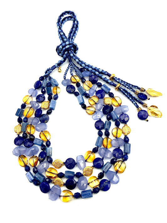 # 2 Yellow & Blue a Winning Combination - Lápis Lazuli , Sodalite , Kyanite , Blue Chalcedony & Citrine