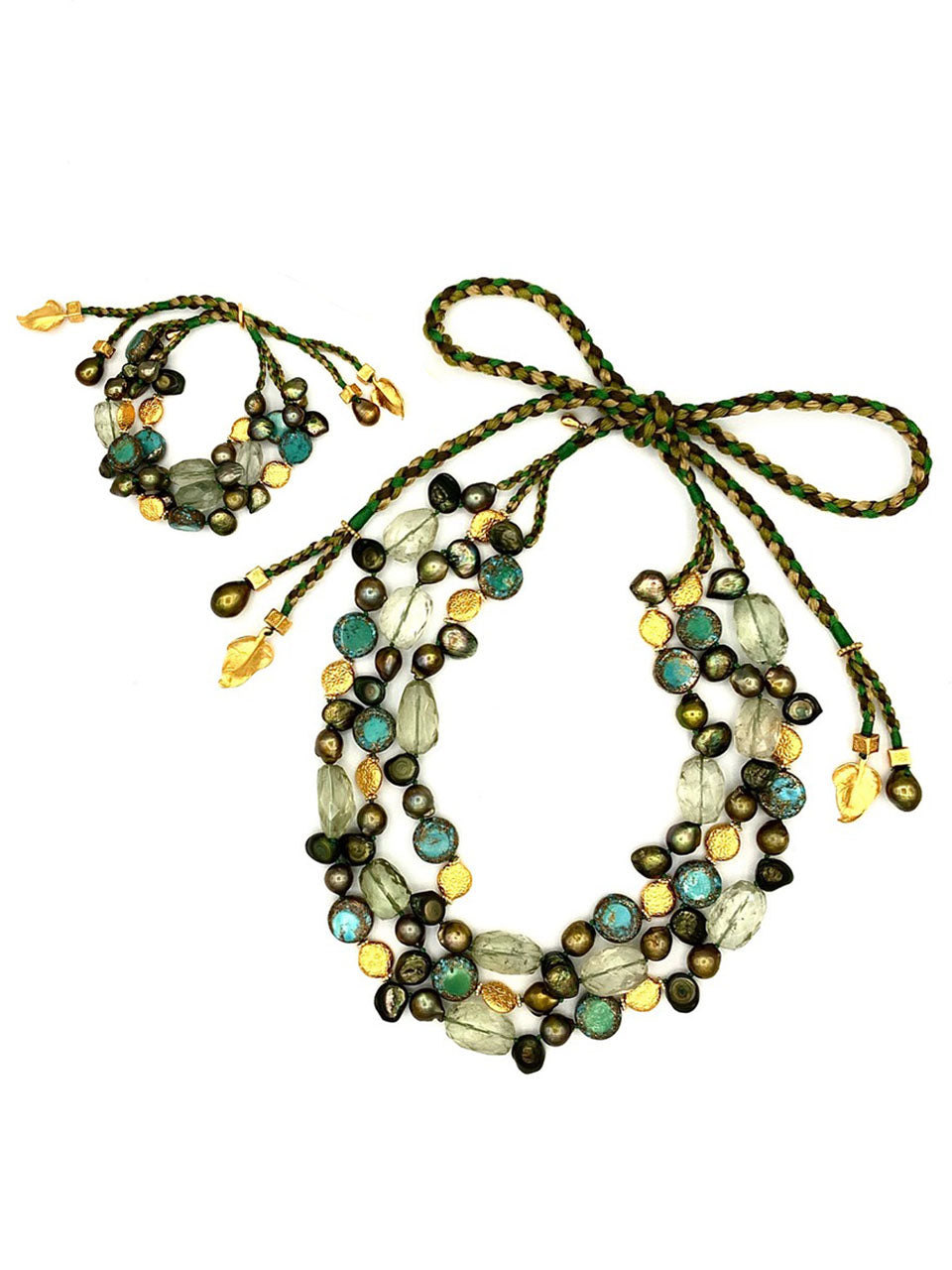 #40 Green Amethyst & Turquoise set